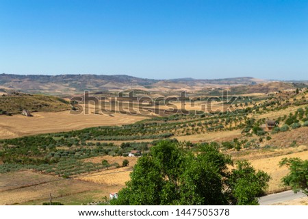 Beautiful Sicilian Landscape, Barrafranca, Enna, Sicily, Italy, Europe