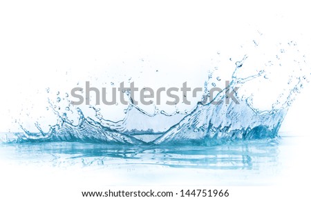 water splash isolated on white background Royalty-Free Stock Photo #144751966