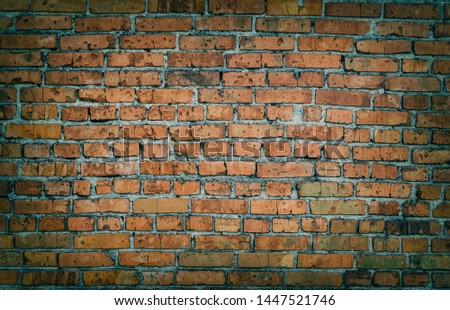 brick wall, textured with dark edges, with vignetting, background