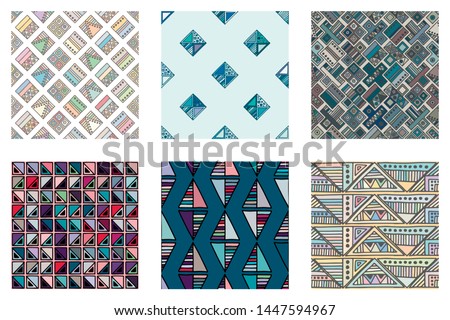 Seamless vector etnic tribal, traditional geometric abstract pattern geometrical background with hand drawn vector tribal element Etnic print, seamless vector background geometric Back ground pattern