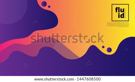 Abstract modern graphic element. Dynamical colored forms and waves. Gradient abstract banner with flowing liquid shapes. Template for the design of a website landing page or background.