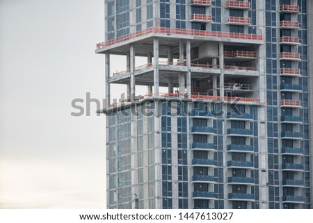 Telephoto shot of a highrise tower under construction