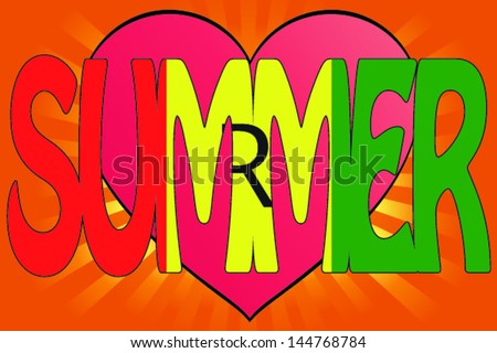 Vector Illustration of Summer Love with the Flag of Rawanda