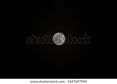 Full moon night on black sky. Moonlight