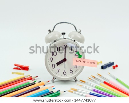 Back to school concept idea, Stationary equipment set for back to school concept white background  
