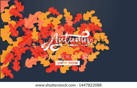 Autumn background. Seasonal page.web banner template.vector illustration	