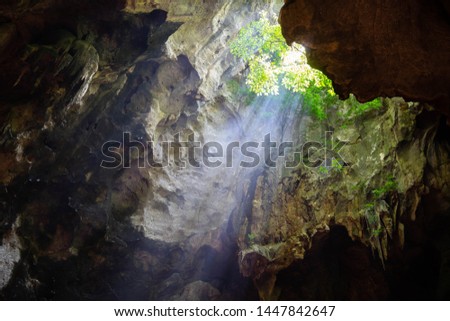 Backgrounds Light through the cave