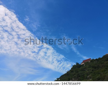 Clouds​ mountains​ and​ beautiful​ skies​ in​ Thailand​ Lopburi​ Royalty-Free Stock Photo #1447856699