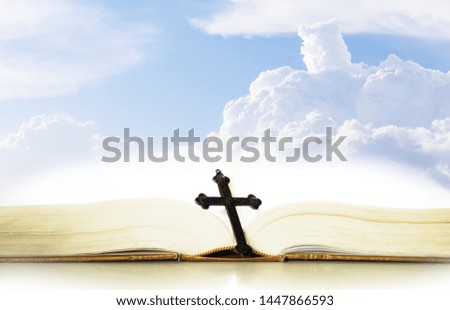 Cross with the Bible, Jesus Christ, abstract concept