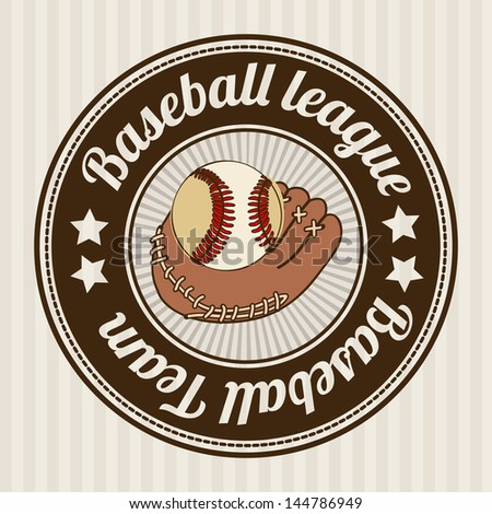 baseball seal over lineal background vector illustration