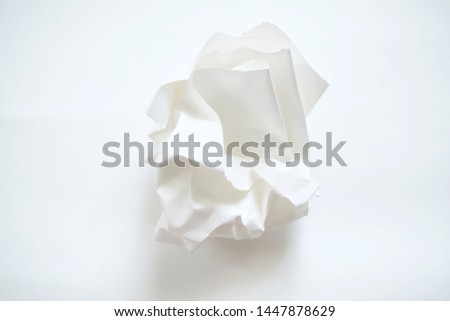 Crumpled paper balls isolated on white background. Paper texture.