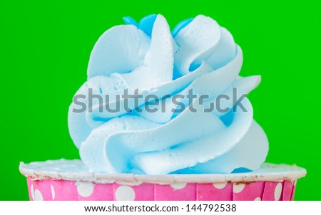 Mint Cupcake on color background