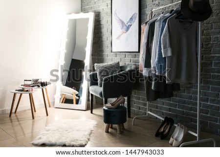 Interior of modern dressing room