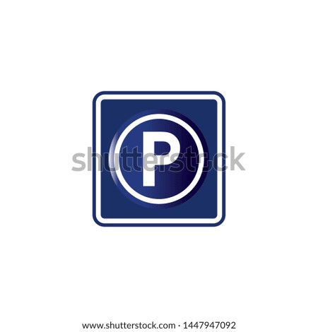 Parking sign icon vector. Parking traffic icon. Simple design on white background.
