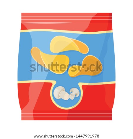 Vector illustration of mushroom and chips icon. Collection of mushroom and chips stock symbol for web.