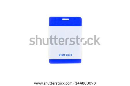 Identification card  on white