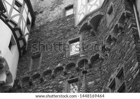 Detail of half-timbered buildings in a gothic town (Germany, Europe)