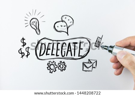 Delegation concept with thoughtful businessman