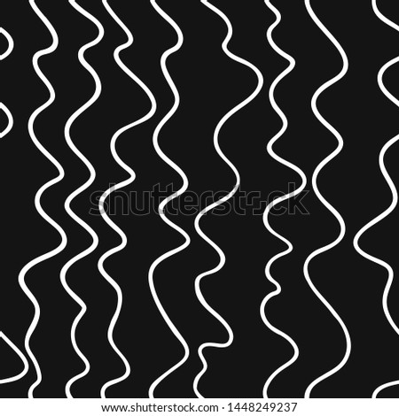Hand drawn seamless pattern with Black and white Vector doodle lines.  Abstract pencil drawing stripes background. Artistic illustration grunge elements strokes