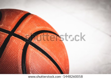 close up on basketball ball. vintage background.