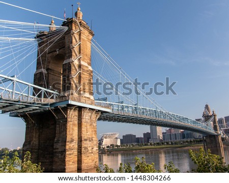 John A. Roebling Suspension Bridge in Cincinnati, Ohio.