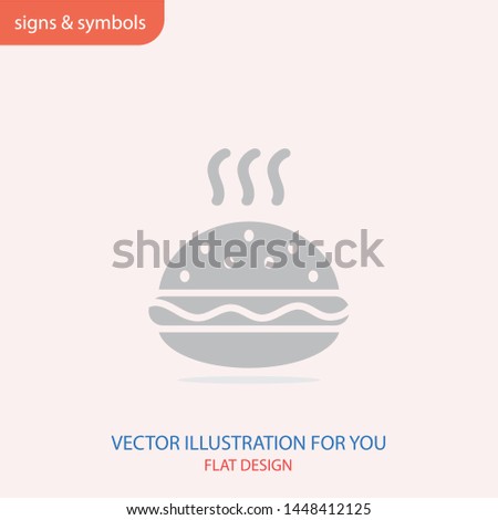 Burger and hamburger icon. Fast food vector icon . Burger or hamburger sign or symbol .