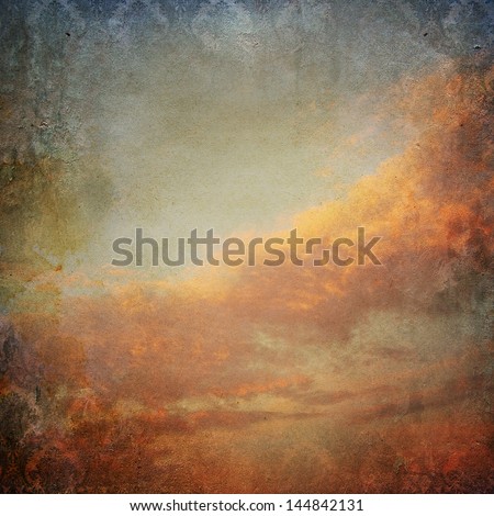 Vintage background with clouds in the sky Royalty-Free Stock Photo #144842131