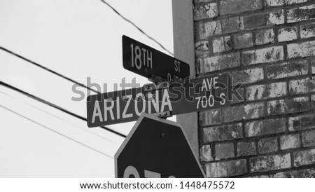 Picture taken of the stop sign on Arizona Ave in Tucson, Az.
