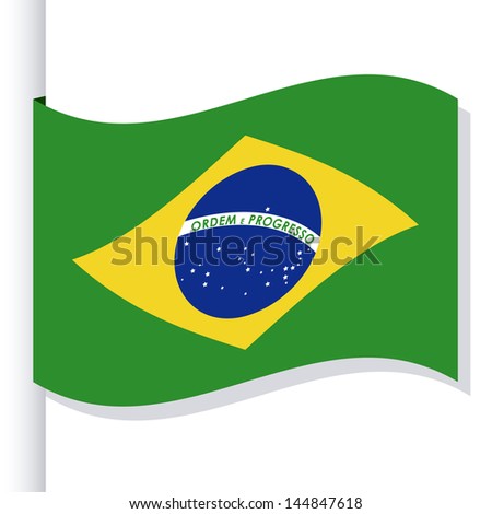 brazil flag over white background vector illustration