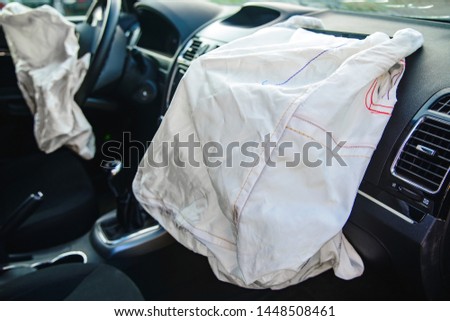 Automatic car airbag worked with a shallow depth of field Royalty-Free Stock Photo #1448508461