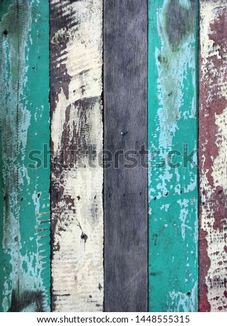 Wall decorative with beautiful old wood painted pastel color retro style