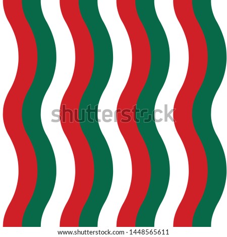vector illustration. colorful Broad wavy striped seamless pattern themed as mexico flag.