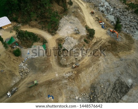 Aerial Drone photo road construction project - images