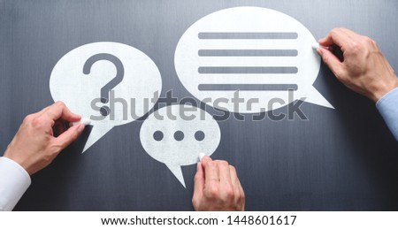 Business communication breakdown concept. Lack of communication skills. Businessmen drawing speech balloons on chalkboard.
 Royalty-Free Stock Photo #1448601617