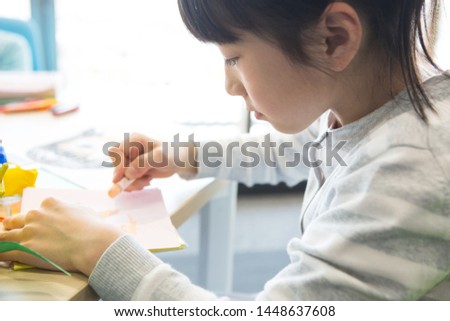 
Elementary school student doing drawing
