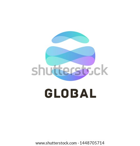 Vector logo design template for business. Global icon.