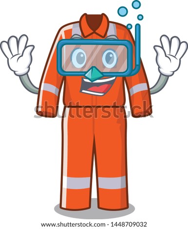 Diving working overalls isolated in the mascot