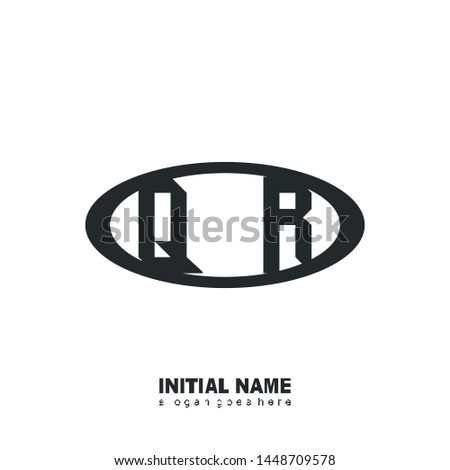 Initial logo black ellipse alphabet  QR