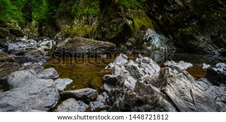 Fairy Glen Betws-y-coed, north Wales, Low water flow in summer