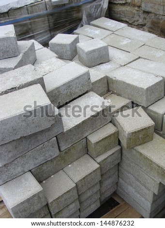 stack of rectangular pavement stones