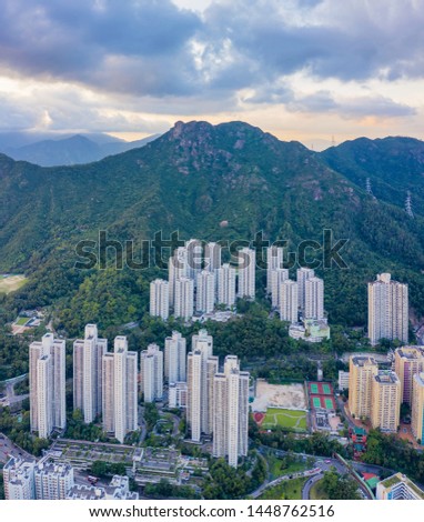Residential area under the Lion Rock Mountain, Kowloon
