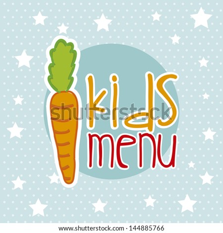 kids menu over blue background vector illustration