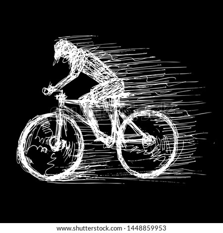 mountain bike, bicycle sport doodle