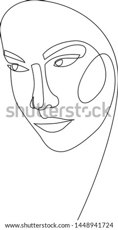 One line girl or woman portrait design. Hairstyle, fashion concept, woman beauty minimalist, vector illustration for t-shirt, slogan design print graphics style