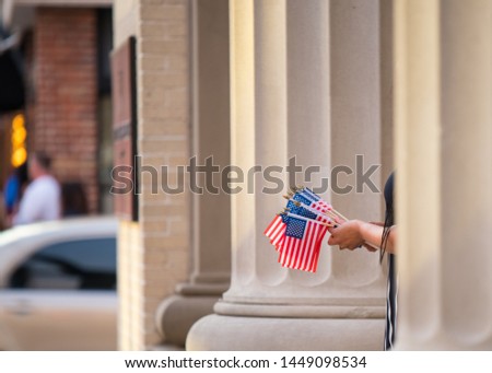Flags of United States, US flag give for free on the street