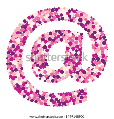 E-mail sign color distributed circles dots illustration