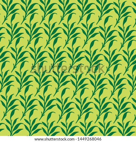 Green floral pattern vector tropical background, banners, Placards, Posters, Flyers. Trendy Ornament for fabric, wallpaper, packaging, wrapping, decorative print, and wall.