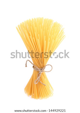 Close up of Spaghetti isolated.
