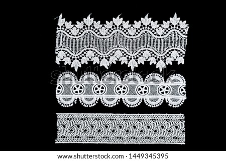strip of black lace isolated,border lace