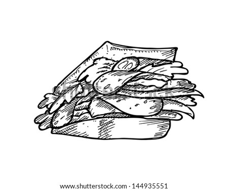 hand drawn sandwich